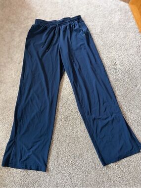 Lululemon Court Rival Wide Leg Track Pant Sz 8 TALL Navy Blue